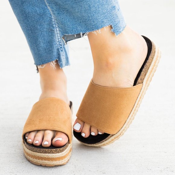 Tan Flatform Espadrille Sandal - Picture 2 of 4